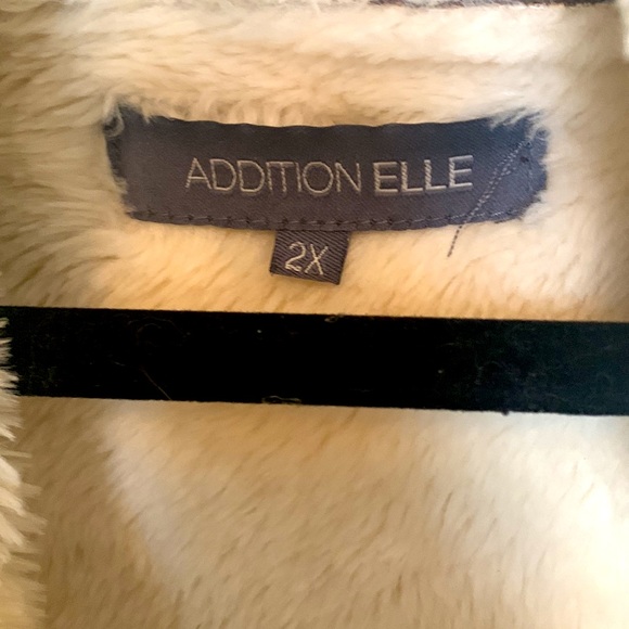 Chocolate brown imitation suede and collar faux fur Addition Elle size 2X - Picture 9 of 9